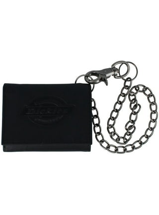 3/C FOLD WALLET BLACK ① BLACK Tri-Fold Leather Wallet & Chain, New | eBay