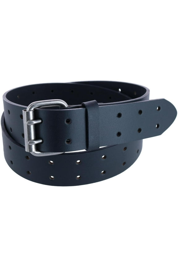 Leather Two Hole Double Prong Bridle Belt (Men)