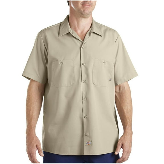 Dickies Ls535 Short Sleeve Industrial Work Shirt-Khaki-M