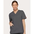 thumbnail image 1 of Dickies Women's Eds Signature Scrubs Missy Fit V-Neck Top, Pewter, XX-Large, 1 of 3