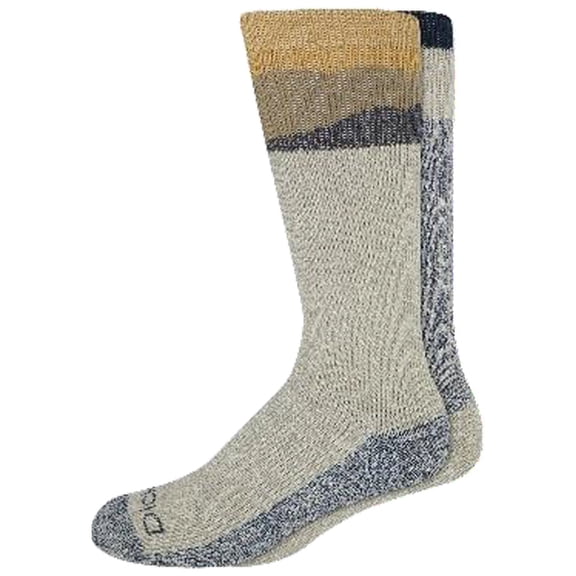 Dickies Men's 2 pairs Brushed Charcoal Fiber Crew with Mountain Welt Socks, Sizes 6-12, Light Khaki