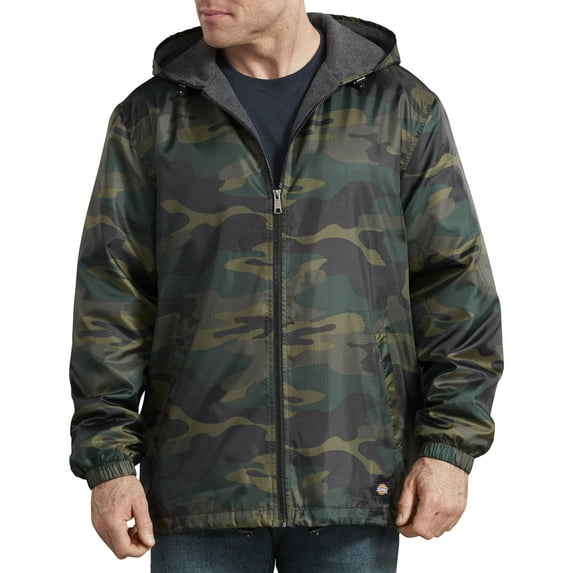 Dickies Men's 33238 Hooded Camo Fleece Lined Zip Up Jacket