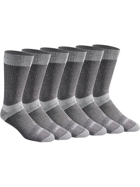 Men's 6 pairs Dri-Tech Max Cushion Crew Socks, Sizes 6-12, Charcoal