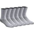 thumbnail image 1 of Dickies Men's 6 pairs Dri-Tech Mid-Crew Socks, Sizes 6-12, Grey with Grey Sole, 1 of 3
