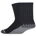 thumbnail image 1 of Dickies Men's 6 pairs Dri-Tech Ultra Light Crew Socks, Sizes 6-12, Black with Grey Sole, 1 of 2
