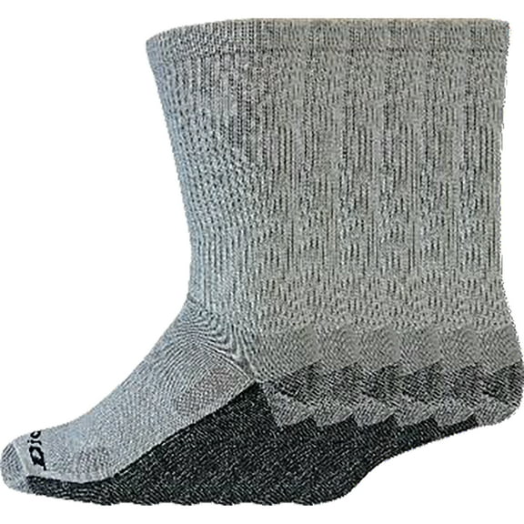Dickies Men's 6 pairs Dri-Tech Ultra Light Crew Socks, Sizes 6-12, Grey Heather with Black Sole