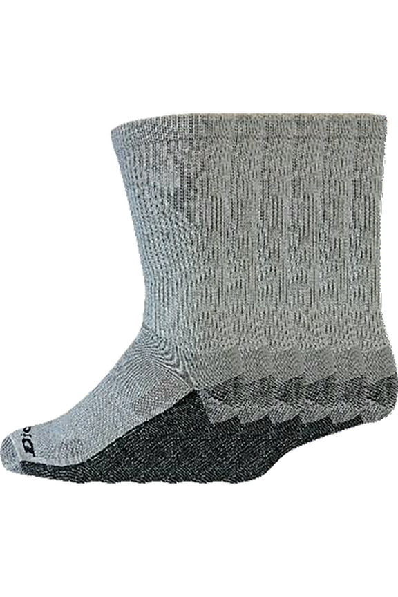 Men's 6 pairs Dri-Tech Ultra Light Crew Socks, Sizes 6-12, Grey Heather with Black Sole