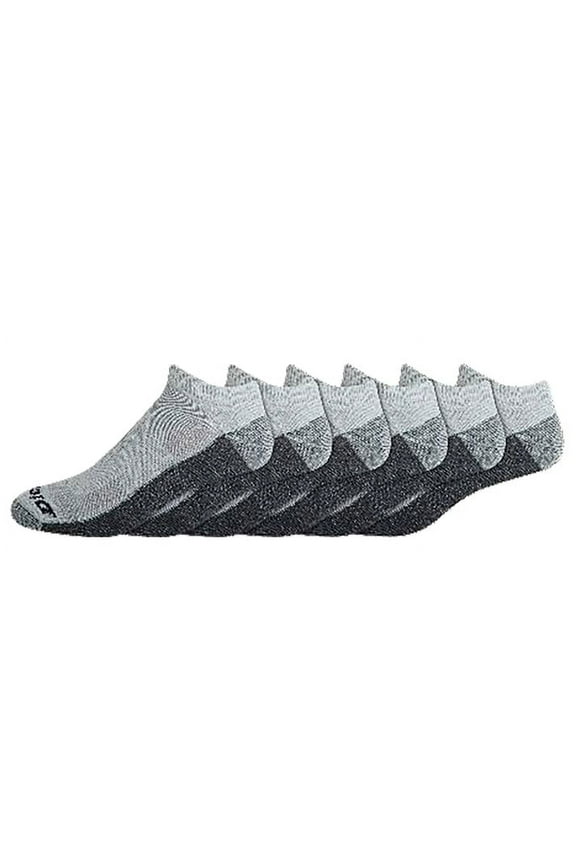 Men's 6 pairs Dri-Tech Ultra Light No Show Socks, Sizes 6-12, Grey Heather with Black Sole