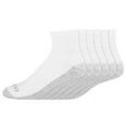 thumbnail image 1 of Dickies Men's 6 pairs Stain Resister Quarter Socks, Sizes 6-12, White with Grey Sole, 1 of 1