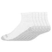 Dickies Men's 6 pairs Stain Resister Quarter Socks, Sizes 6-12, White with Grey Sole