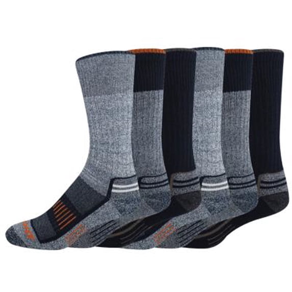 Dickies Men's 6 pairs The Navigator Crew with REPREVE Socks, Sizes, Navy Assortment