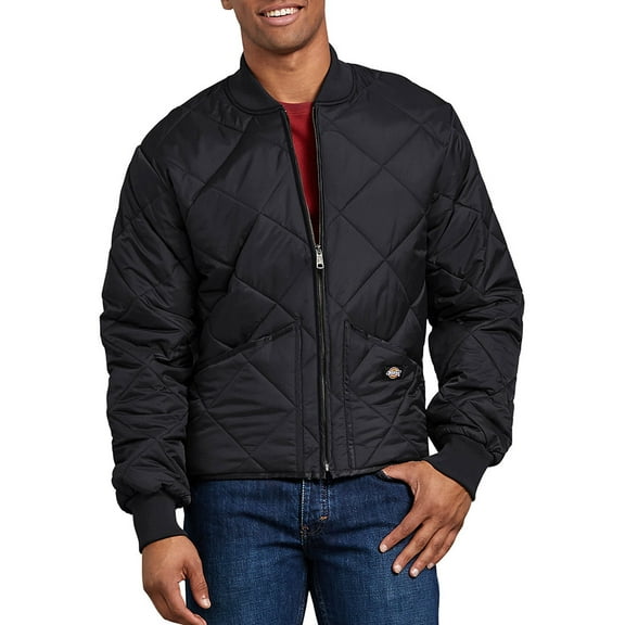 Dickies Men's 61242 Water Resistant Diamond Quilted Nylon Jacke, Black, XL