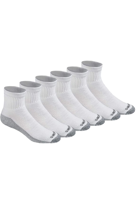 Men's 6pk Dri-Tech Ankle Socks - White (11740, Large)
