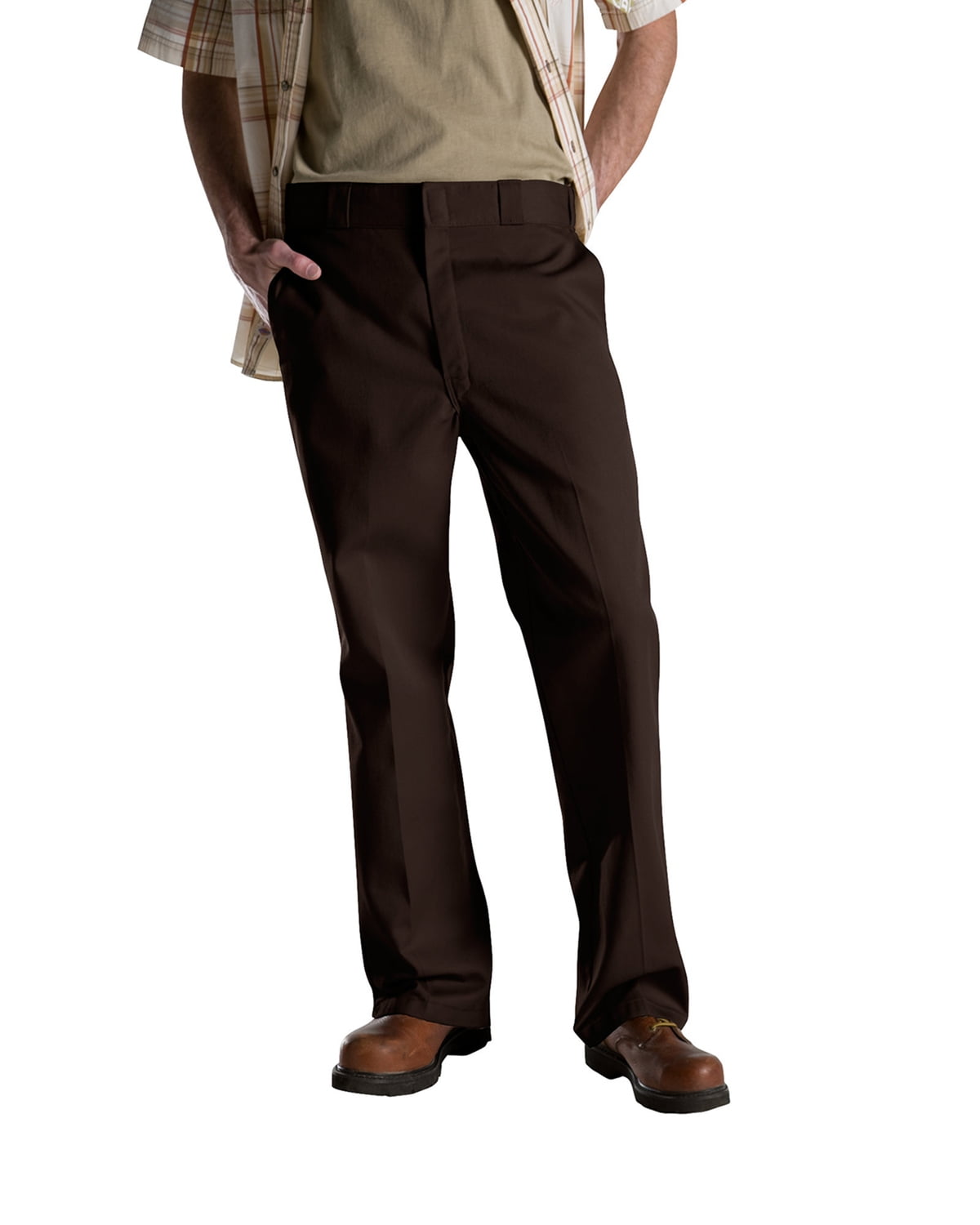 Dickies Men's 874 Pants Classic Original Fit Work School Uniform Straight Leg, Dark Brown, 32X34