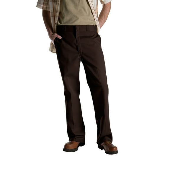 Dickies Men's 874 Pants Classic Original Fit Work School Uniform Straight Leg, Dark Brown, 32X34
