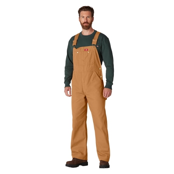 Dickies Men's Classic Bib Overalls, Rinsed Brown Duck, 36X28