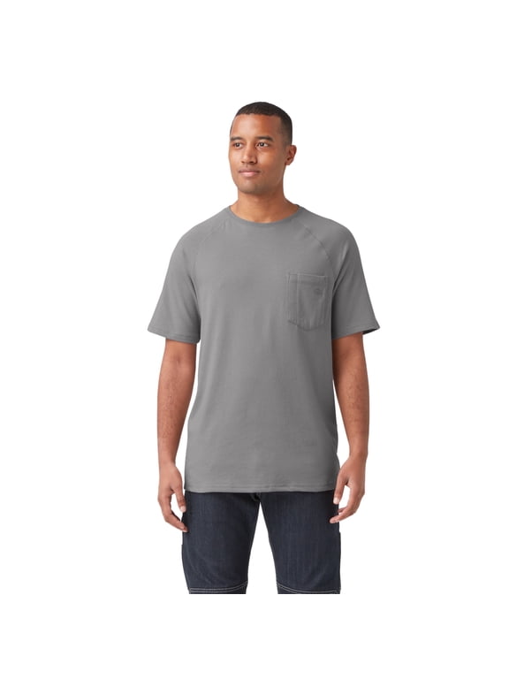 Men's Cooling Short Sleeve Pocket T-Shirt Moisture Wicking Breathable Work Tee Durable Cotton Blend Comfort Fit for Everyday Wear