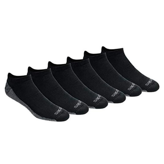 Dickies Men's Dri-Tech Moisture Control 6-Pack No Show Socks,, Black, Size 6.0
