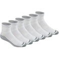 thumbnail image 1 of Dickies Men's Dri fit Performance Work Quarter Socks, White, 6 Pairs, 1 of 3