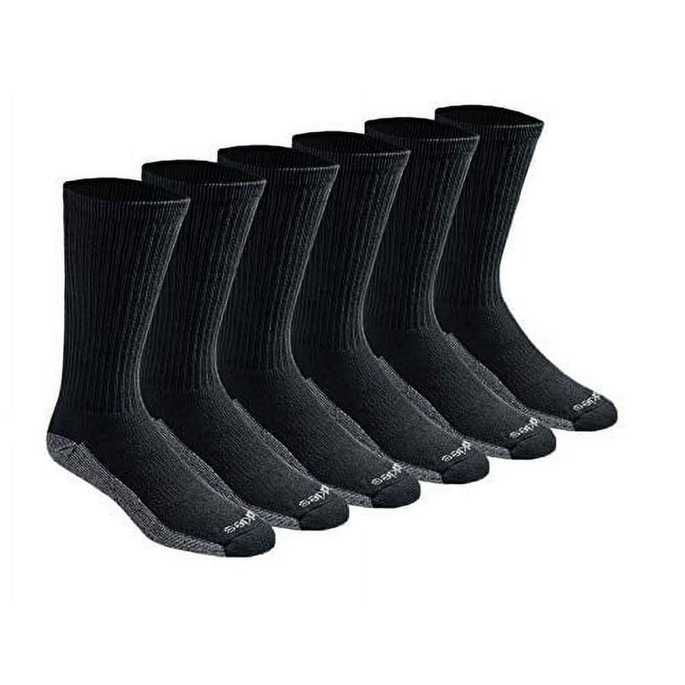 Dickies Men's Dri-tech Moisture Control Crew Socks Multipack, Black (6 Pairs), Shoe Size: 12-15 Dickies Men's Dri-tech Moisture Control Crew Socks Multipack, Black (6 Pairs), Shoe Size: 12-15