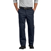 Dickies Men's FLEX Regular Fit Double Knee Work Pants, Dark Navy, 34X32