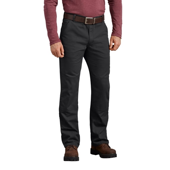 Dickies Men's FLEX Regular Fit Duck Double Knee Pants, Stonewashed Black, 38X34
