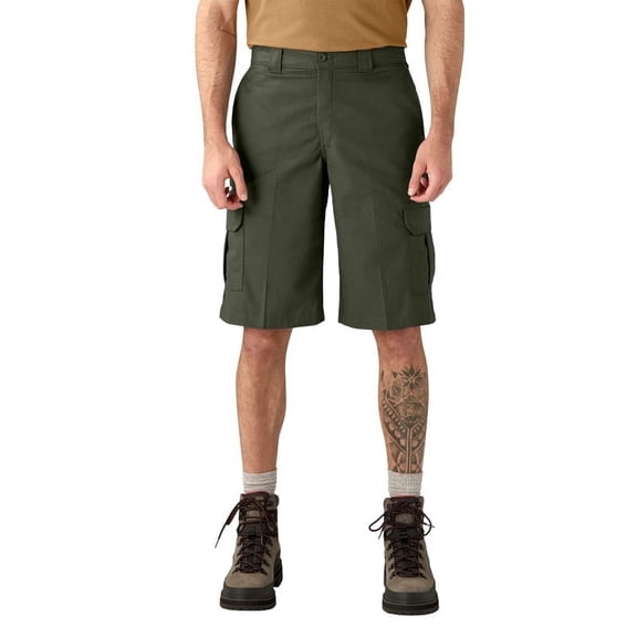 Dickies Men's FLEX Relaxed Fit Cargo Shorts 13", Olive Green, 30
