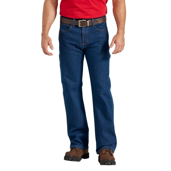 Dickies Men's FLEX Relaxed Fit Carpenter Jeans, Rinsed Indigo Blue, 44W x 32L