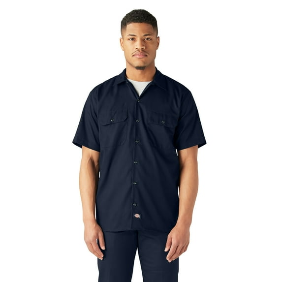 Dickies Men's FLEX Relaxed Fit Short Sleeve Work Shirt – Moisture-Wicking, Durable Twill for Comfort & Mobility