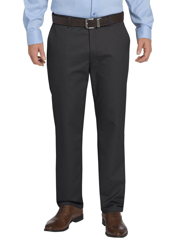 Dickies Men's Flat Front Sorona Flex Khaki Pants Rinsed Black 38 x 32