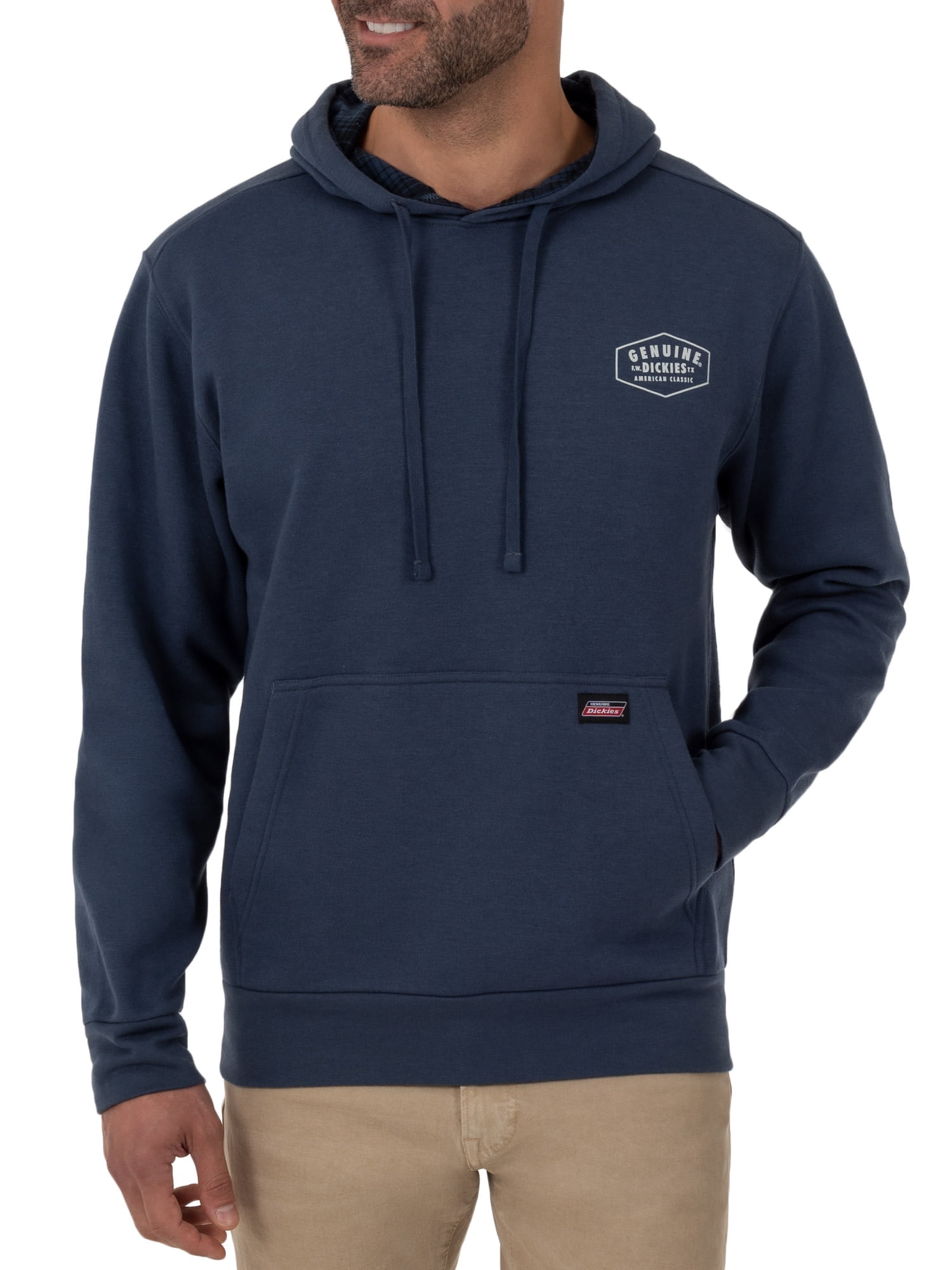Dickies Men's Fleece Pullover with Flannel Lined Hoodie - Walmart.com