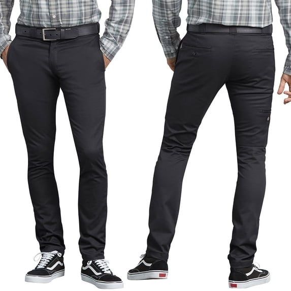 Dickies Men's Flex Skinny Straight Fit Work Pants Black BK 38X32