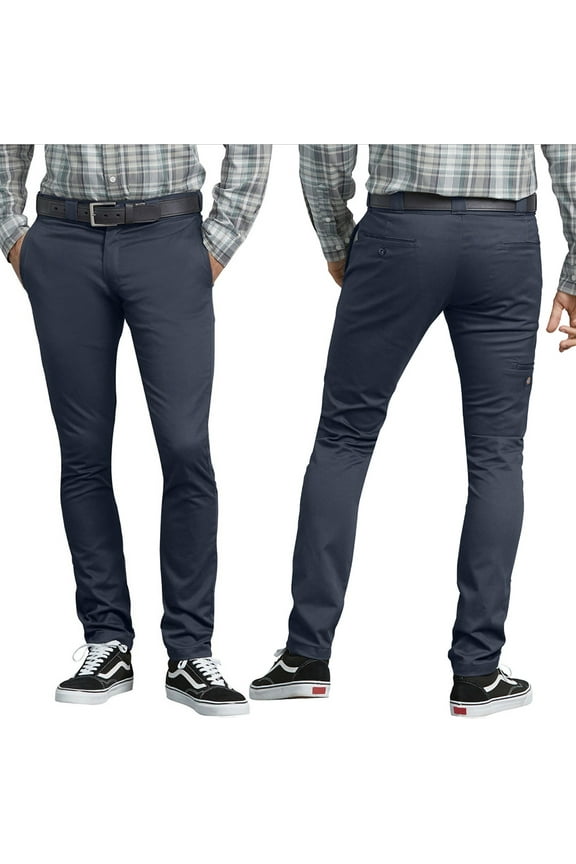 Men's Flex Skinny Straight Fit Work Pants Dark Navy DN 34X30