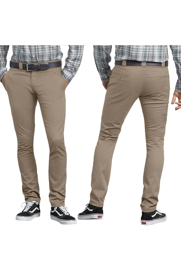 Men's Flex Skinny Straight Fit Work Pants Desert Sand DS 38X32