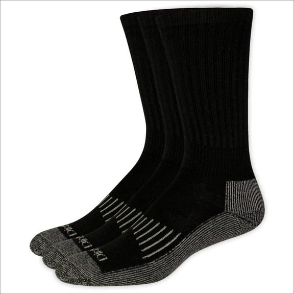 Dickies Men's Heavyweight Crew Sock, 3 Pack Genuine