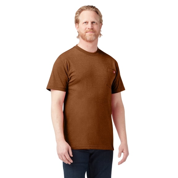 Dickies Men's Heavyweight Heathered Short Sleeve Pocket T-Shirt, Copper Single Dye Heather, M