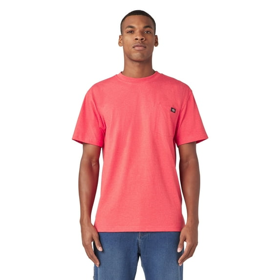 Dickies Men's Heavyweight Heathered Short Sleeve Pocket T-Shirt, Coral Reef Heather, 3XL