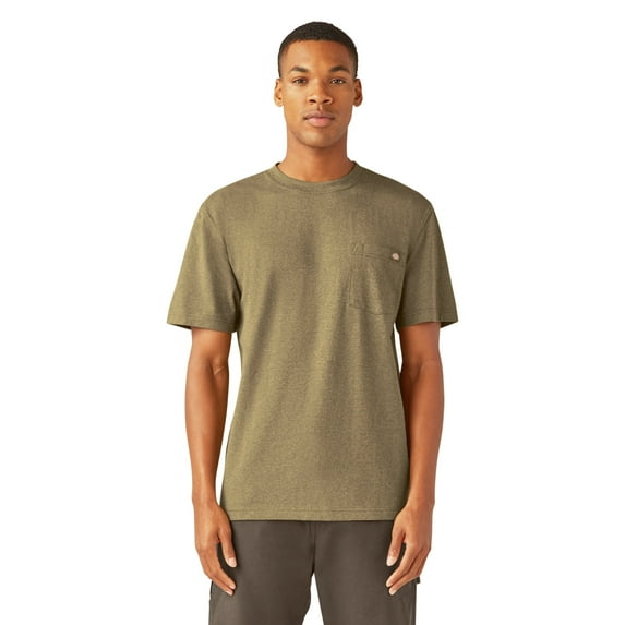 Dickies Men's Heavyweight Heathered Short Sleeve Pocket T-Shirt, Sphagnum Heather, 3XL