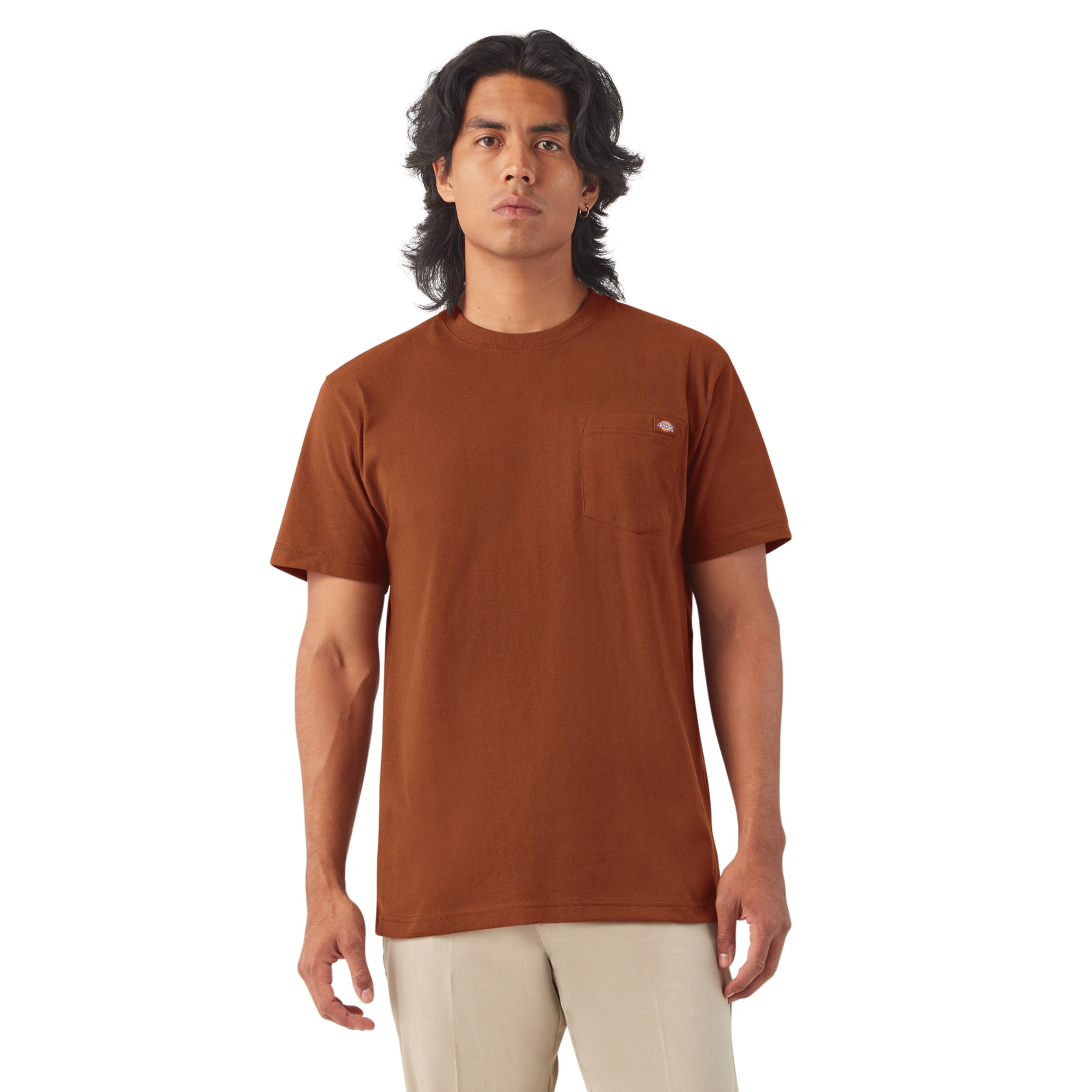 Dickies Men's Short Sleeve Heavyweight Neon Crew Neck Big-Tall, Bright Orange, 3T