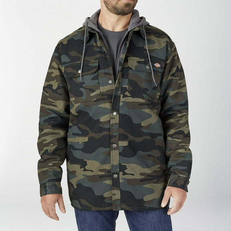 Dickies Men's Jacket Fleece Hooded Duck Shirt Coat with Hydroshield TJ213,  Camo, XL - Walmart.com