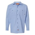 thumbnail image 1 of Dickies Men's Long Sleeve Industrial Wrinkle Resistant Work Shirt, Light Blue Dow, 5X, 1 of 3