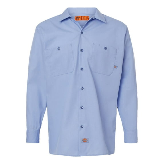 Dickies Men's Long Sleeve Industrial Wrinkle Resistant Work Shirt, Light Blue Dow, 5X