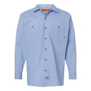 Dickies Men's Long Sleeve Industrial Wrinkle Resistant Work Shirt, Light Blue Dow, M