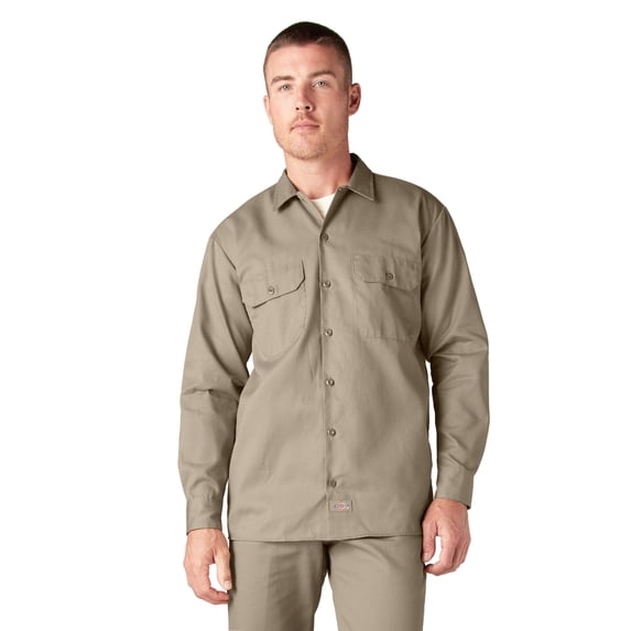 Dickies Men's Long Sleeve Work Shirt, Desert Sand, 4XL