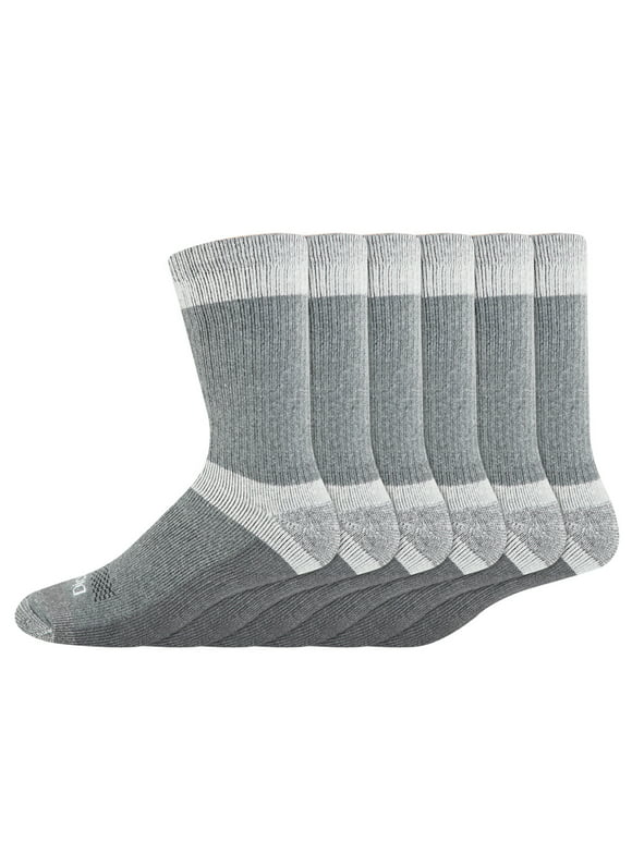 Dickies Men's Max Cushion Crew Sock, 6 Pack, Shoe Size 6-12