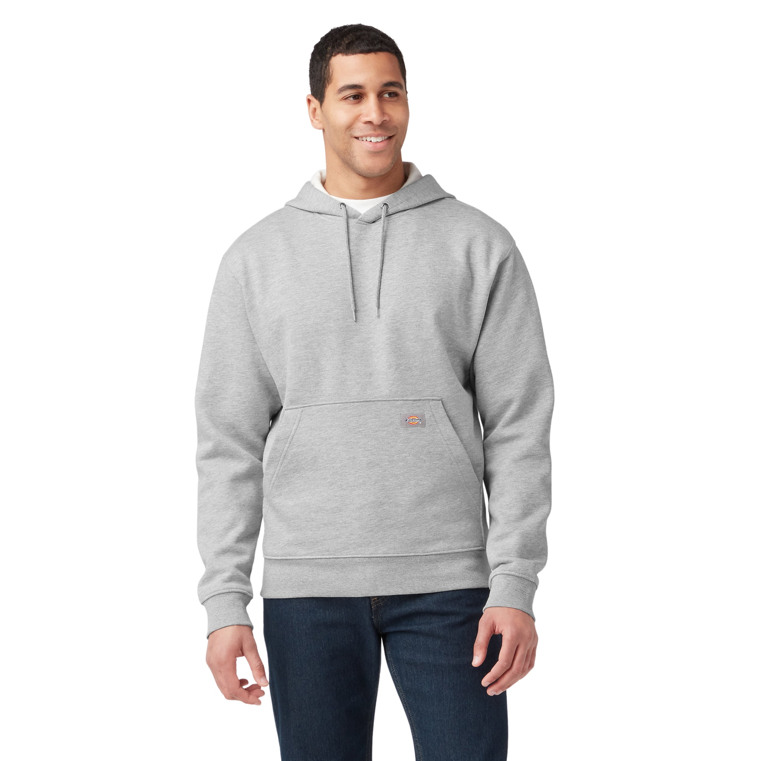 Dickies Men's Pullover Fleece Hoodie - Heather Gray, Midweight, Kangaroo Pocket