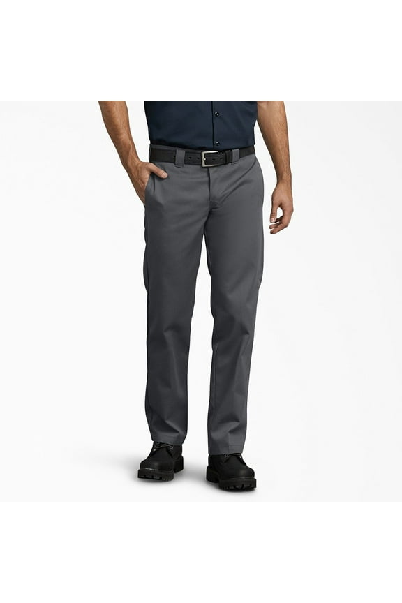 Men's Pants Straight Leg Slim Fit Durable Wrinkle Resistant Work Pants, Dark Navy (DN), 34X30