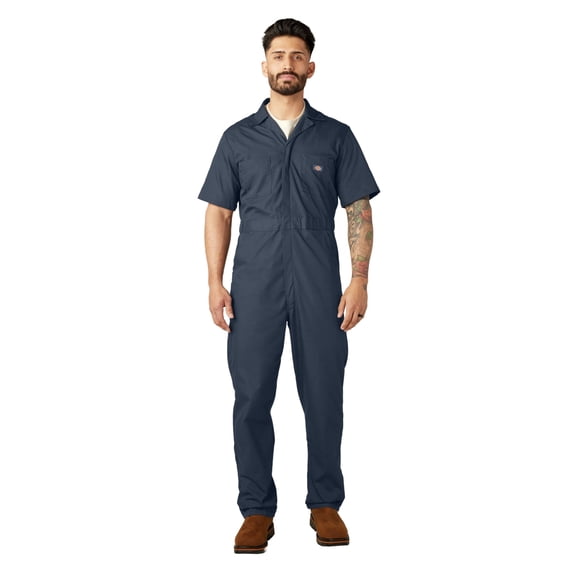 Dickies Men's Poplin Short Sleeve Coverall, Dark Navy, 4XL Tall