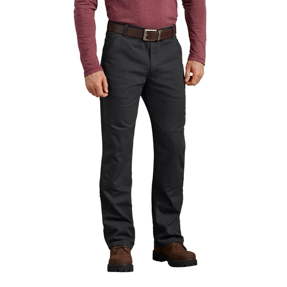 Dickies Men's FLEX Regular Fit Duck Double Knee Pants, Stonewashed Black, 36X34