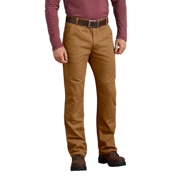 Dickies Men's FLEX Regular Fit Duck Double Knee Pants | Durable Stretch Canvas Work Pants with Reinforced Knees & Utility Pockets